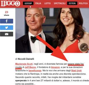 leggo, essere stata l'ex moglie di bezos