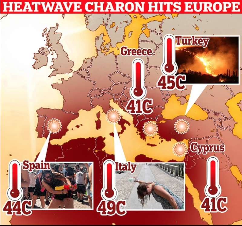 ondata di caldo in europa - 17 luglio 2023