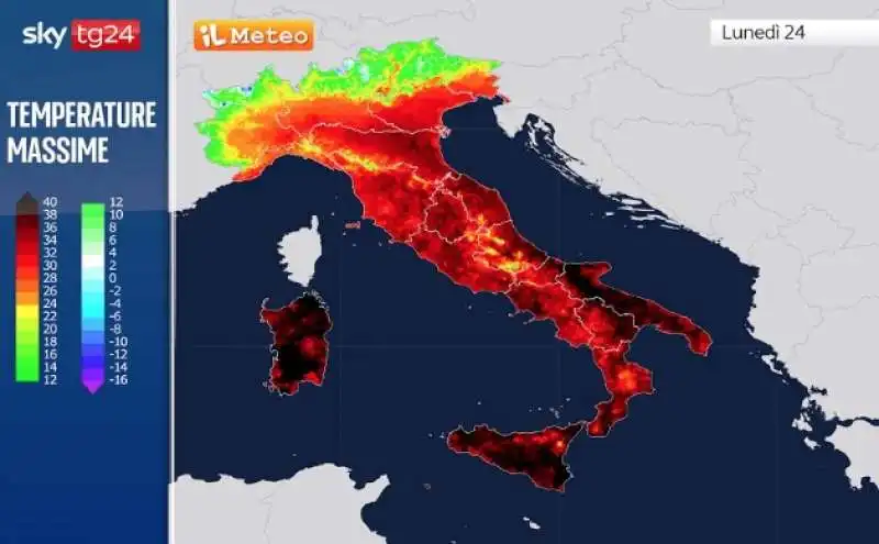 previsioni meteorologiche - lunedi 24 luglio 2023