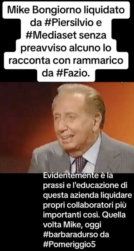 quando mike bongiorno raccontava a fazio del trattamento ricevuto da mediaset 1