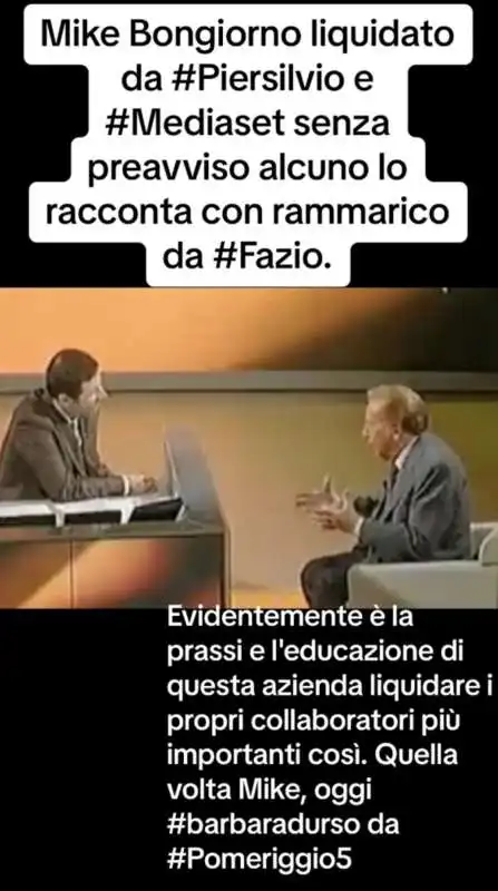 quando mike bongiorno raccontava a fazio del trattamento ricevuto da mediaset   2