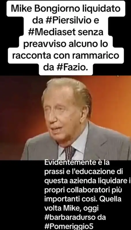 quando mike bongiorno raccontava a fazio del trattamento ricevuto da mediaset   3