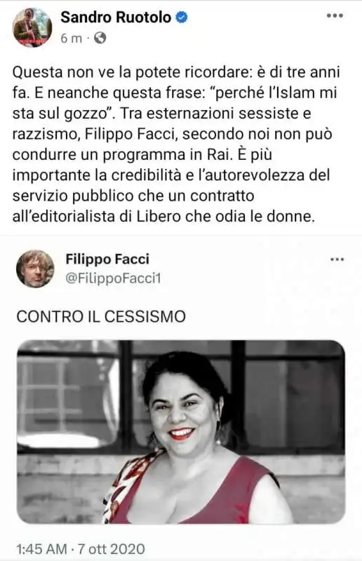 SANDRO RUOTOLO CONTRO FILIPPO FACCI 