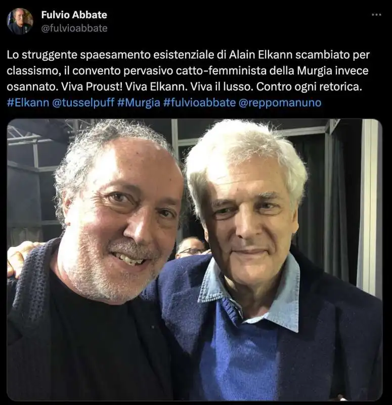 TWEET DI FULVIO ABBATE IN DIFESA DI ALAIN ELKANN 