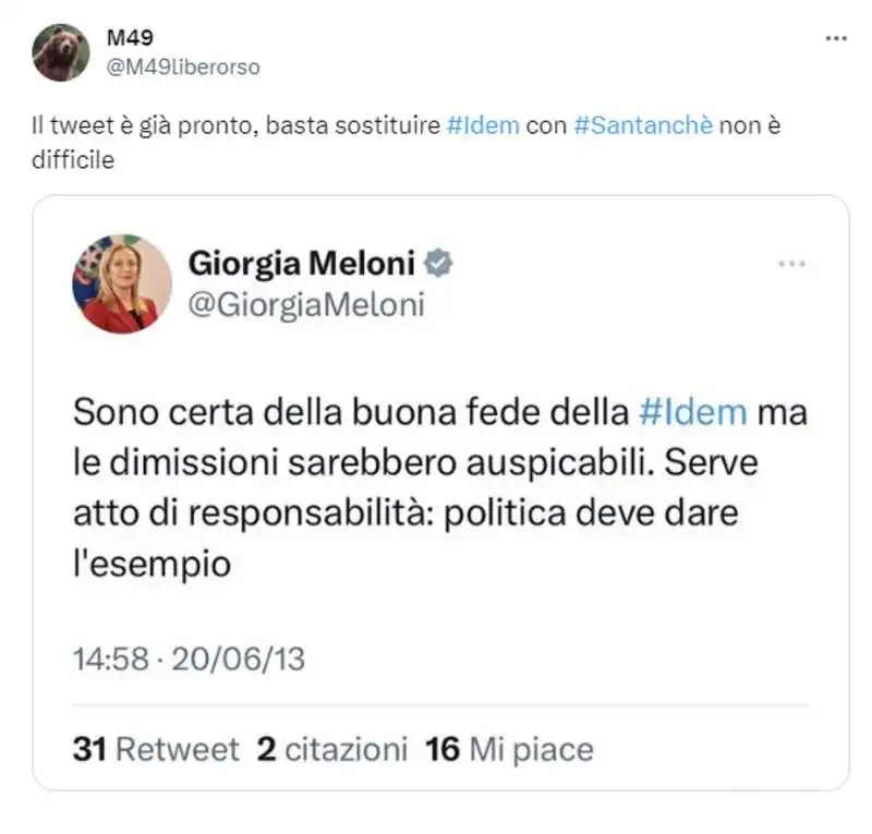 tweet sull informativa di daniela santanche in senato    19