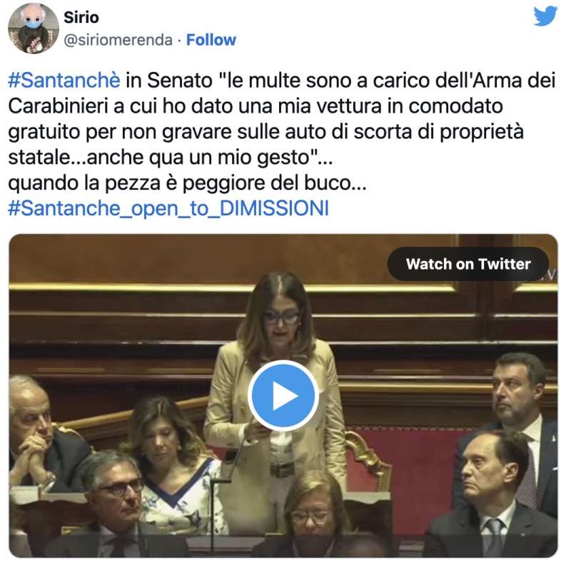 tweet sull informativa di daniela santanche in senato 8