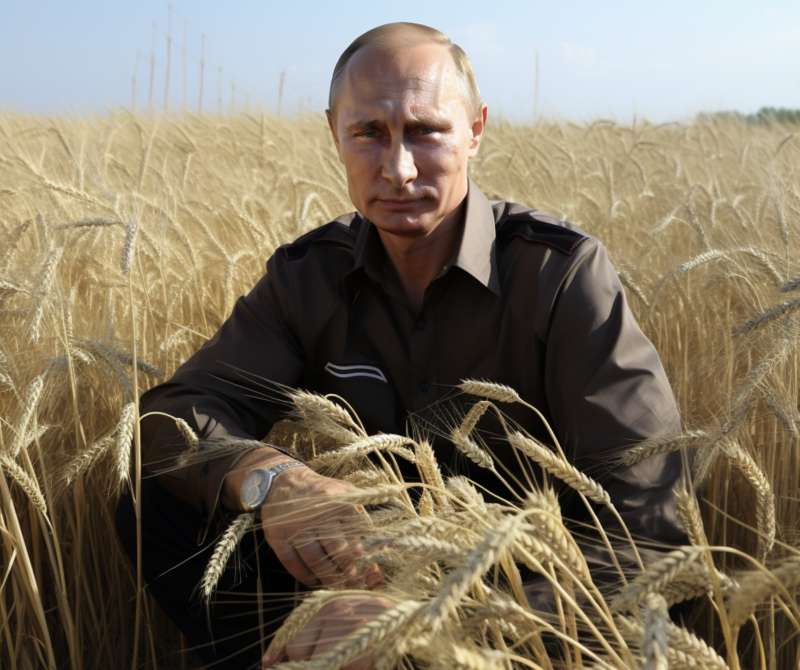 vladimir putin in un campo di grano immagine creata con midjourney 2