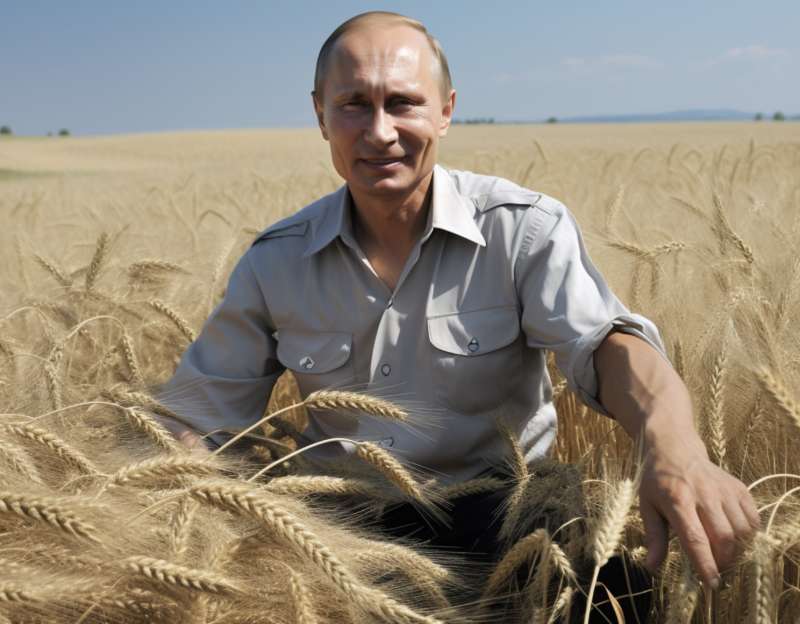 vladimir putin in un campo di grano immagine creata con midjourney 2