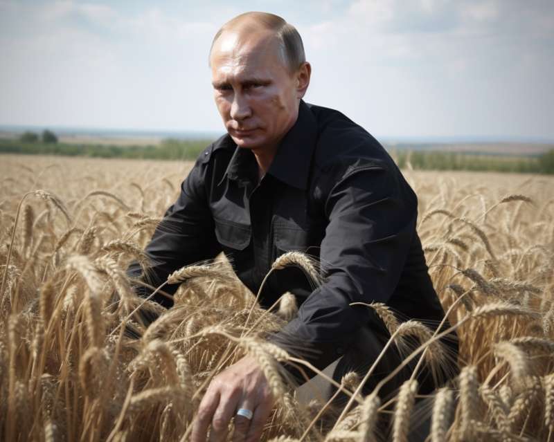 vladimir putin in un campo di grano immagine creata con midjourney 3