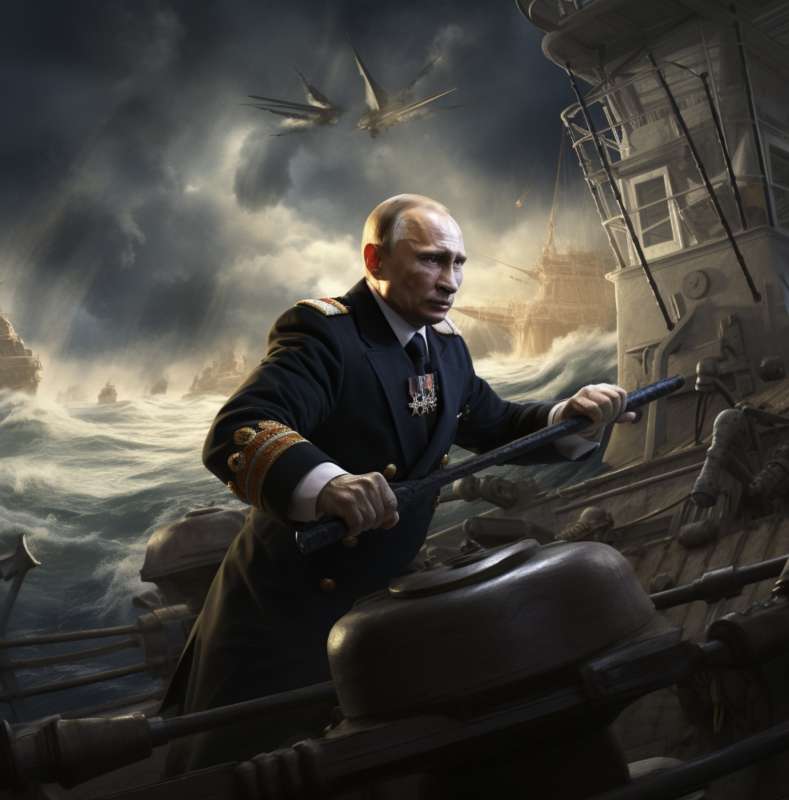 VLADIMIR PUTIN MARINAIO - IMMAGINE CREATA CON MIDJOURNEY