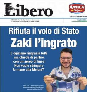 ZAKI L INGRATO - TITOLO DI LIBERO DEL 21 LUGLIO 2023