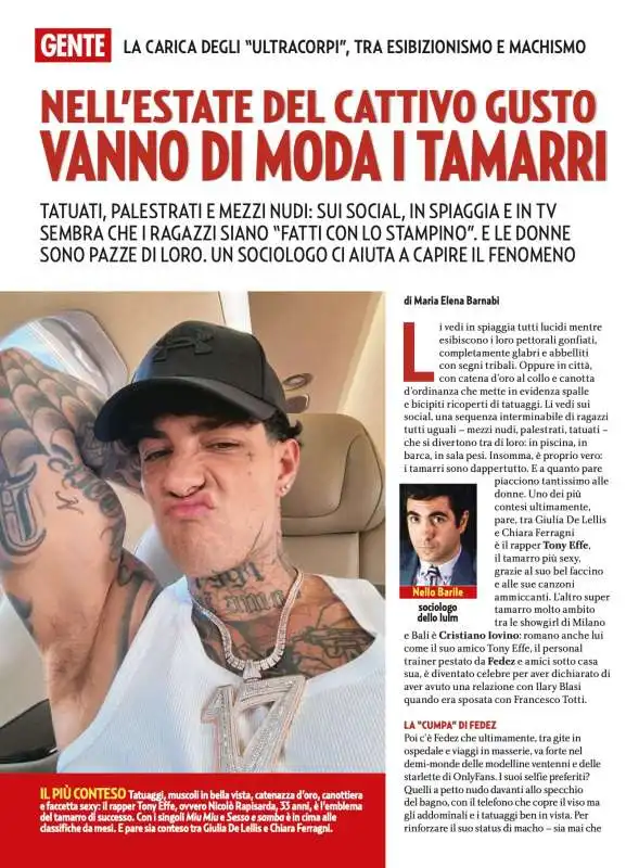 ARTICOLO DI GENTE SUI TAMARRI