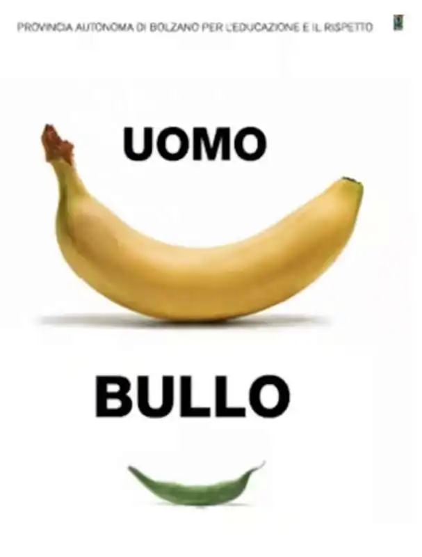 banana e pisello   campagna contro il bullismo della provincia di bolzano by oliviero  toscani