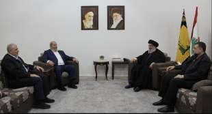 DELEGAZIONE DI HAMAS IN VISITA AL LEADER DI HEZBOLLAH, HASSAN NASRALLAH