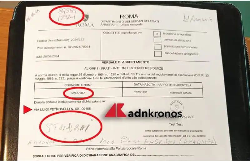 documento anagrafe roma  adnkronos