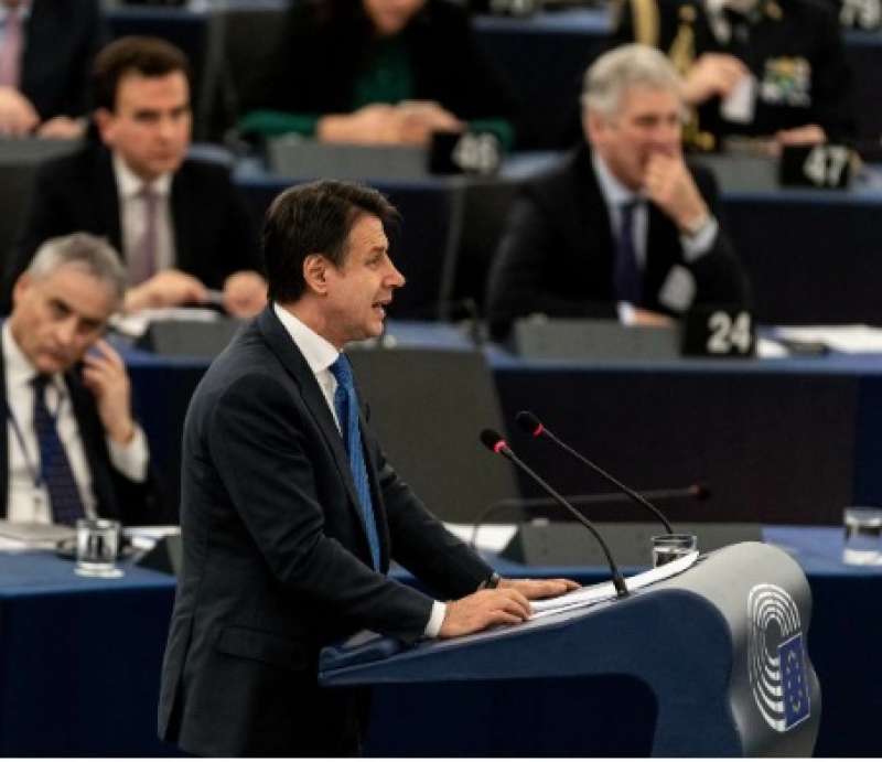 GIUSEPPE CONTE AL PARLAMENTO EUROPEO