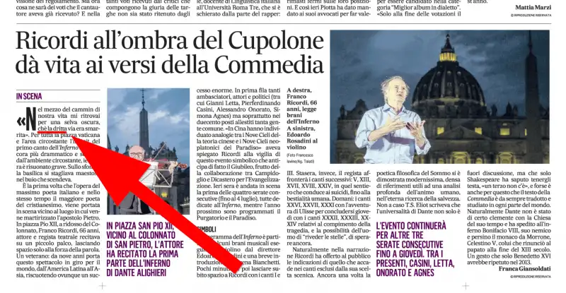 il messaggero, dante storpiato