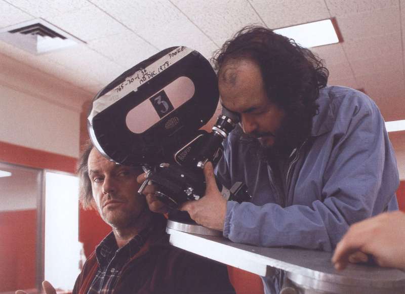 jack nicholson e stanley kubrick durante le riprese di the shining