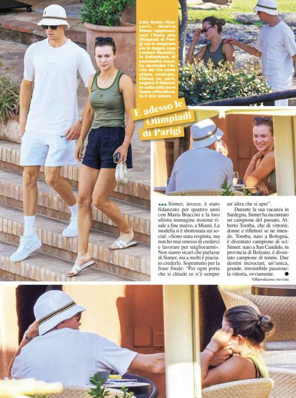 jannik sinner e anna kalinskaya in vacanza a cala granu, in sardegna 2