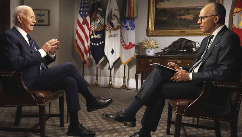 JOE BIDEN INTERVISTATO DA LESTER HOLT SULLA NBC