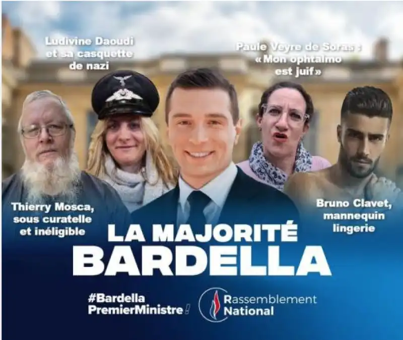 jordan bardella  e i candidati del rassemblement national