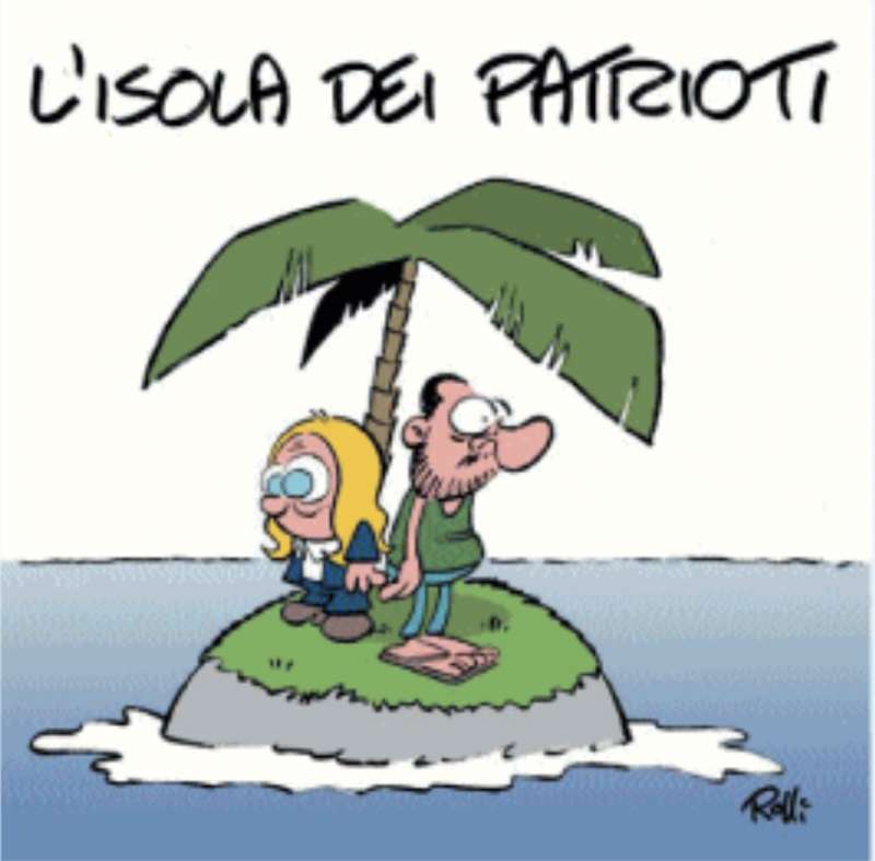 L ISOLA DEI PATRIOTI - VIGNETTA BY ROLLI - IL GIORNALONE - LA STAMPA