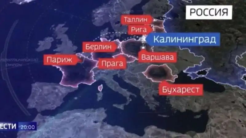 le citta europee possibili bersagli per i bombardamenti russi