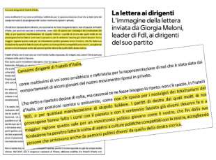 lettera di giorgia meloni ai leader di fdi dopo inchiesta di fanpage