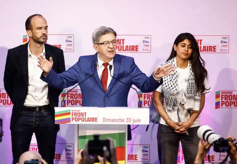 manuel bompard   jean luc melenchon rima hassan  