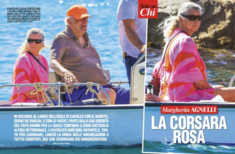 MARGHERITA AGNELLI E SERGE DE PAHLEN IN TENDER ALL ISOLA DI CAVALLO - FOTO CHI