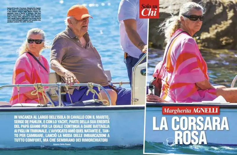 MARGHERITA AGNELLI E SERGE DE PAHLEN IN TENDER ALL ISOLA DI CAVALLO - FOTO CHI 