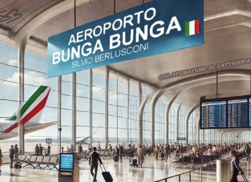 MEME SULL AEROPORTO SILVIO BERLUSCONI