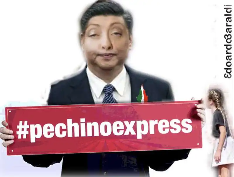 PECHINO EXPRESS - IL VIAGGIO DI GIORGIA MELONI E LA FIGLIA GINEVRA IN CINA - MEME BY EDOARDO BARALDI  