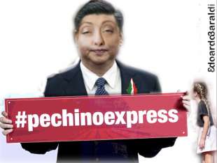 PECHINO EXPRESS - IL VIAGGIO DI GIORGIA MELONI E LA FIGLIA GINEVRA IN CINA - MEME BY EDOARDO BARALDI