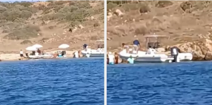 PICNIC NELL'ARCIPELAGO DE LA MADDALENA -TURISTI SBARCANO SULL’ISOLA PROTETTA DI SOFFI