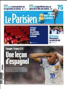 prima pagina di le parisien dopo spagna francia