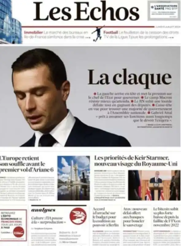 prima pagina les echos   8 luglio 2024