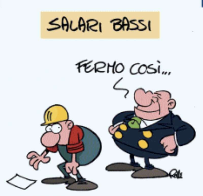 salari bassi vignetta by rolli il giornalone la stampa