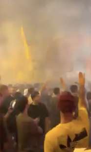 saluti romani al corteo per i 97 anni della roma 6