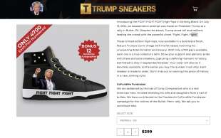 sneakers di donald trump con la scritta fight fight fight 1