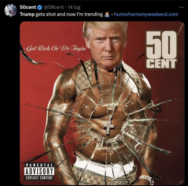 TWEET DI 50 CENT DOPO L ATTENTATO A DONALD TRUMP