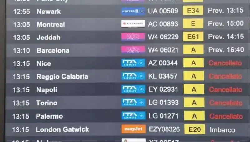 voli ita airways cancellati a fiumicino - foto la stampa