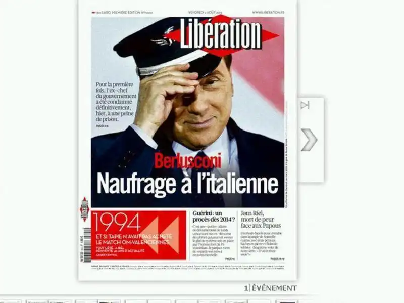 LA CONDANNA DI BERLUSCONI LIBERATION 