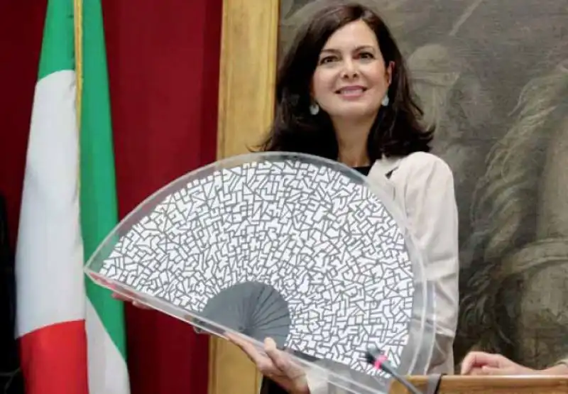 LAURA BOLDRINI ALLA CERIMONIA DEL VENTAGLIO A MONTECITORIO 