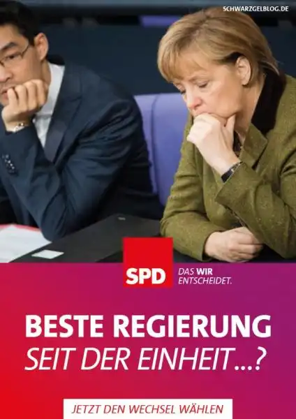 MANIFESTO ELETTORALE DELLA SPD CONTRO ANGELA MERKEL 