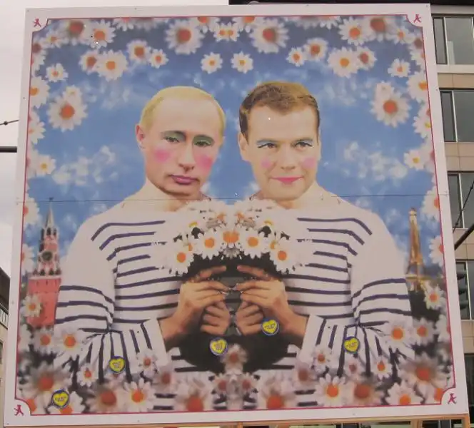 Putin Medvedev Berlin gay pride poster 