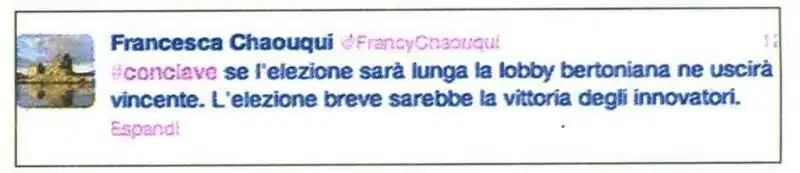 I TWEET DI FRANCESCA CHAOUQUI