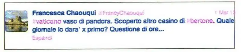 I TWEET DI FRANCESCA CHAOUQUI