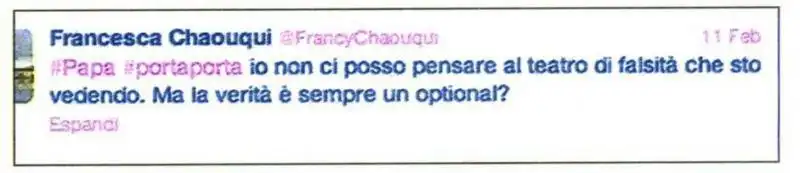 I TWEET DI FRANCESCA CHAOUQUI