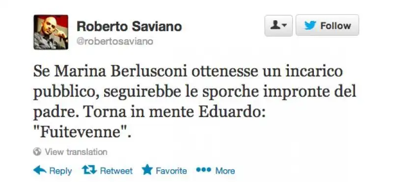 IL TWEET DI ROBERTO SAVIANO CONTRO MARINA BERLUSCONI